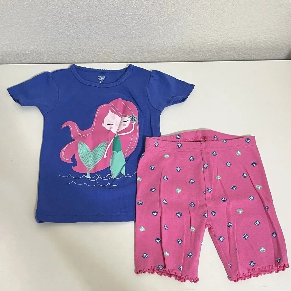 Carter's Gymboree Mermaid Pajamas Lot of 7 2-Pc Sets Fish Sealife Girls Size 3T